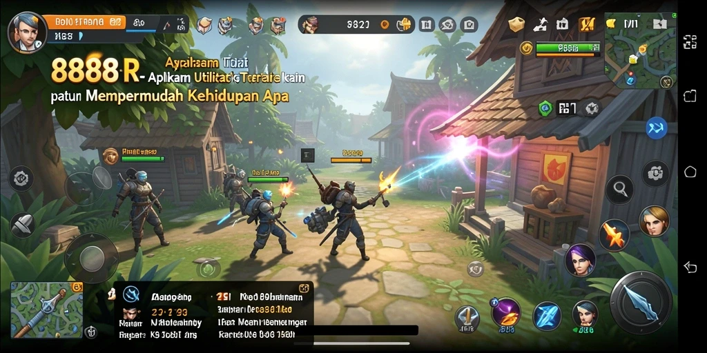 Screenshot utama aplikasi 888R menunjukkan antarmuka yang bersih dan intuitif.