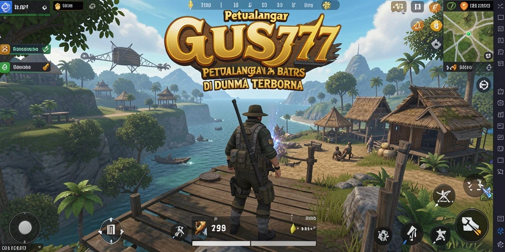 Tangkapan layar gameplay menunjukkan petualangan luas di GUS77.
