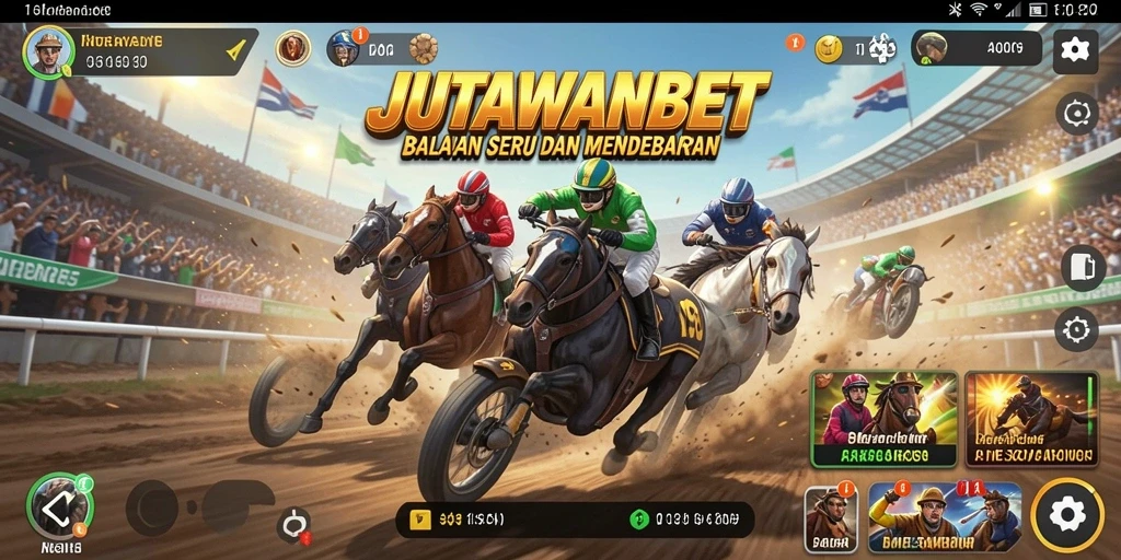 Tampilan gameplay balapan JUTAWANBET yang seru.