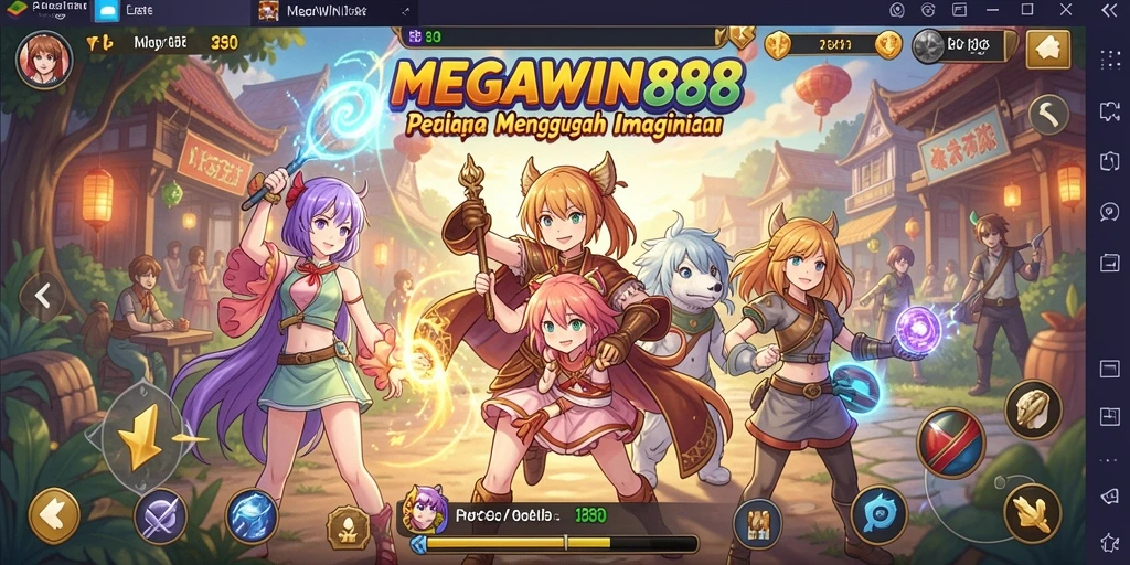 Gameplay seru MEGAWIN888 dengan karakter anime unik.