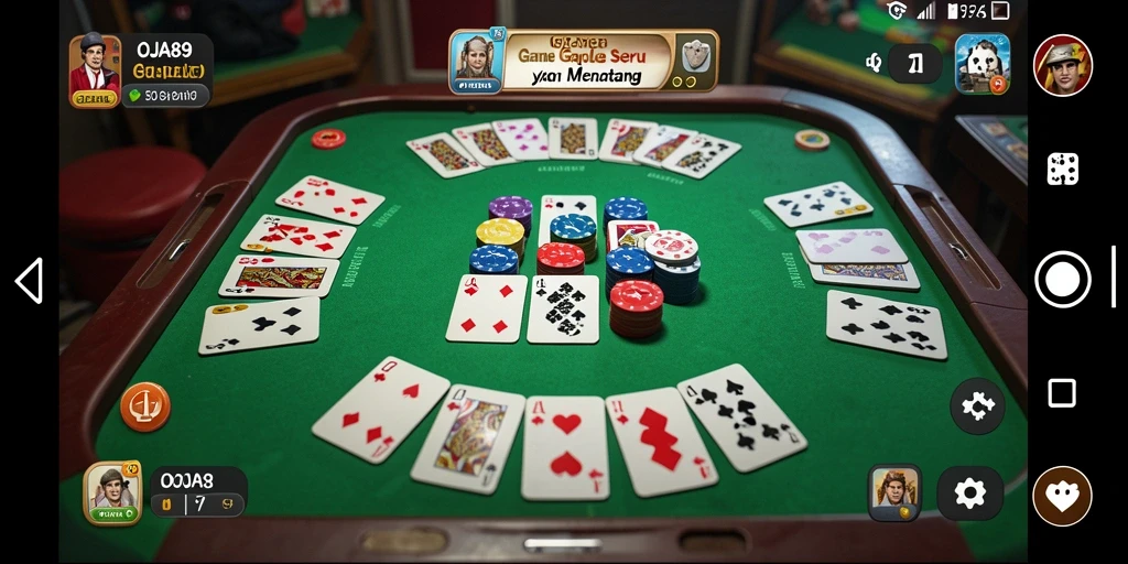 Tampilan gameplay seru OJA89 dengan fitur Gaple yang menarik.