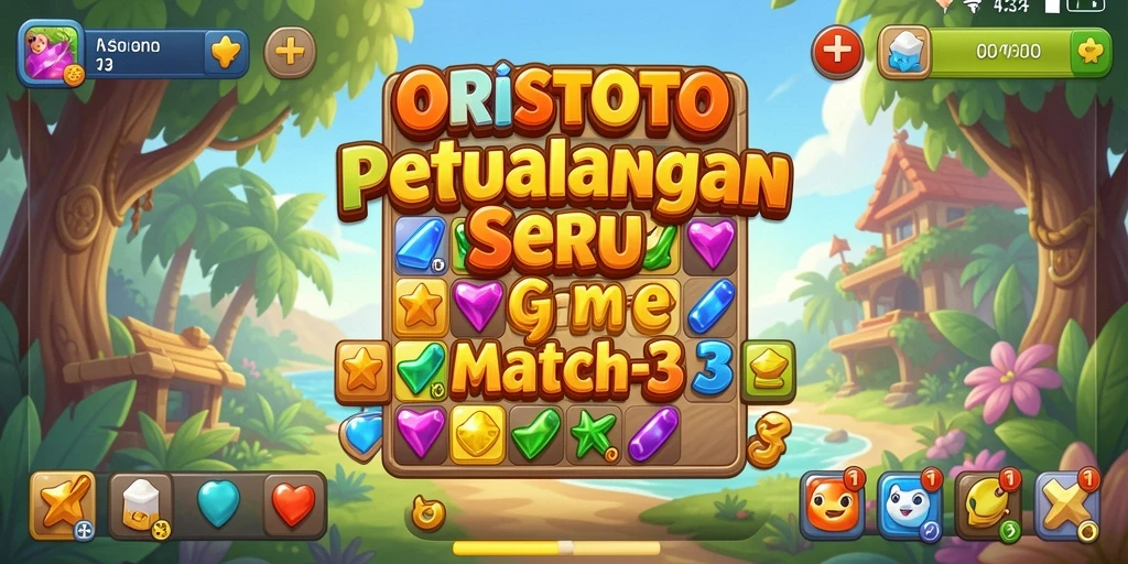 Gameplay Match-3 yang seru dan menantang dengan visual menarik.