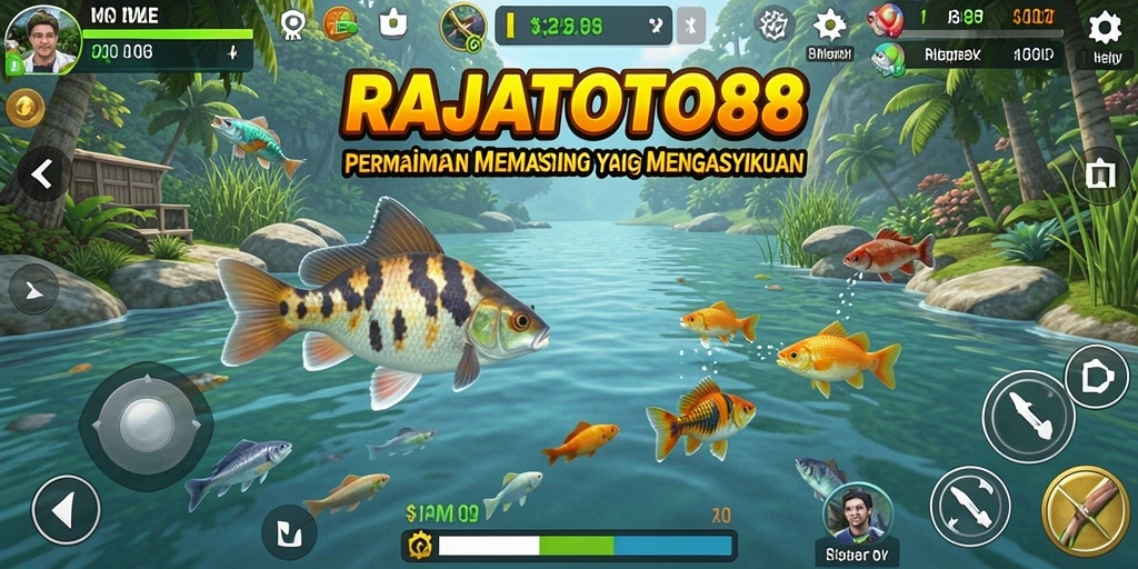 Tampilan gameplay menakjubkan dari RAJATOTO88 saat memancing ikan.